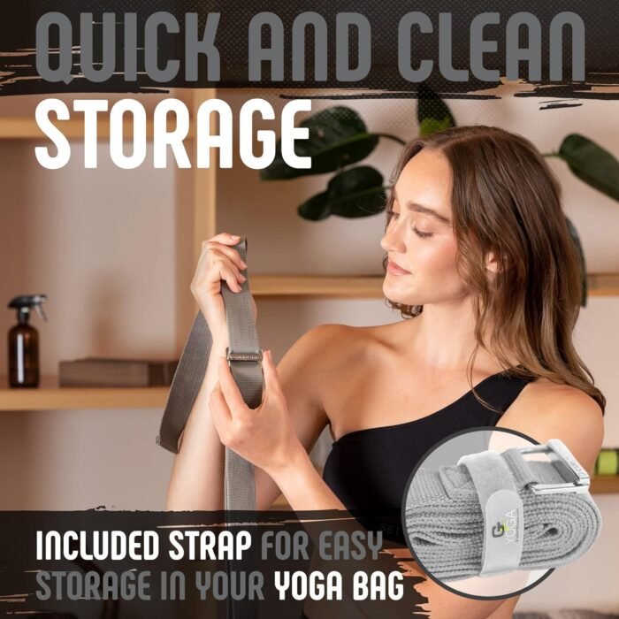 Gradient Fitness Yoga Strap, Friction-Less Easy-Feed Buckle, Super Soft Cotton/Polyester Blend Webbing, Free eGuide. (8 Feet) - Image 3