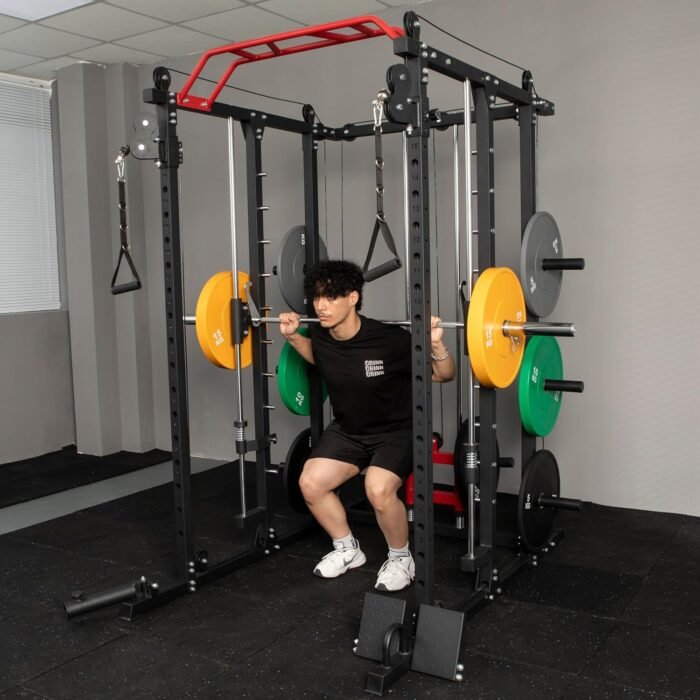 Fitness Deep Squat Machine with Cable Crossover System and Multi-Function Squat Rack Power Cage for Home Gym. - Image 3
