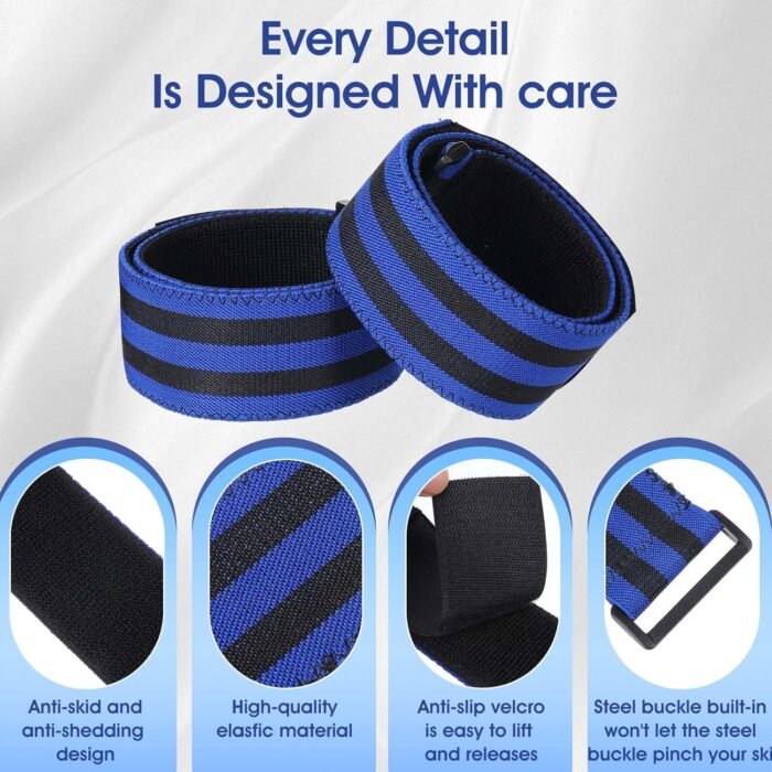 2Pack Blood Flow Restriction Band BFR Bundle Booty Bands Adjustable Exercise Glutes Occlusion Strap Best Fabric Resistance Bands for Women Men Glutes Hip Building Exercising Butt Squat Thigh Fitness - Image 4