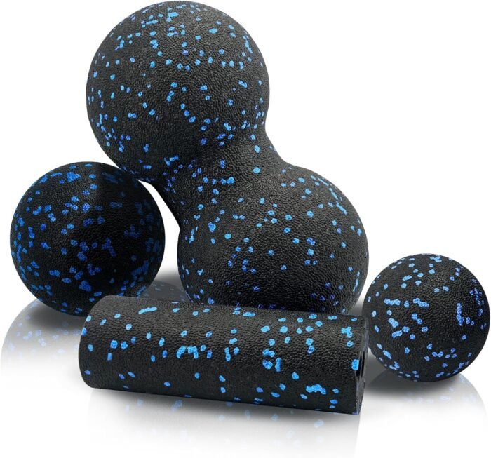 Foam Roller Set, High Density Back Roller, Includes Hollow Core Massage Roller, Double Lacrosse Peanut, Fasciitis Ball, for Whole Body Exercise, Yoga, Back Pain, Leg, Deep Tissue Massage - Image 2
