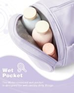 Small Gym Bag for Women,Waterproof Mini Duffle Bag Womens Spotrs Workout Bags Small Travel Duffel Bag with Wet Pocket Carry on Weekender Bags for Dance Swimming,Gym,Yoga,Fitness Purple - Image 4