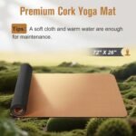 Premium Cork Yoga Mat 1/4 & 2/5 Inch Thick 72 x 26 in, Thick Cork and TPE Non Slip Yoga Mats for Women Men, Sweat Proof Eco-friendly, Great for Hot Yoga & Workouts - Image 6