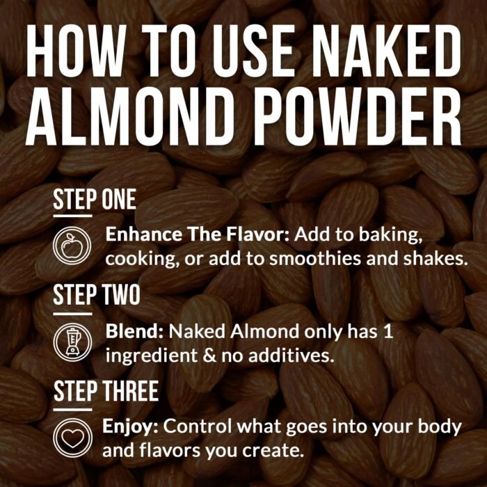 NAKED Almond Protein Powder from US Farms, Only 1 Ingredient, Vegan, Gluten-Free, No Additives, No Salt, No Sugar - 38 Servings - 1.5LB - Image 9