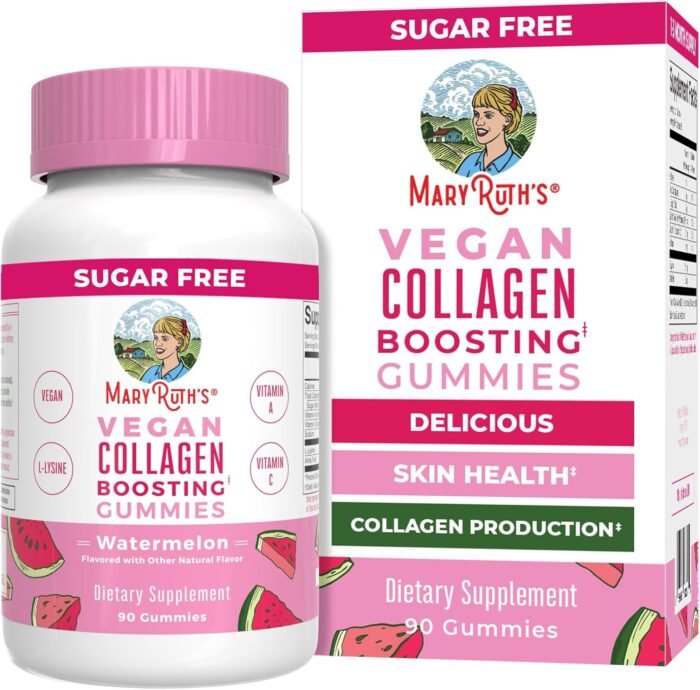 MaryRuth Organics Vegan Collagen for Women & Men, Collagen Boosting Gummies, Skin Care, Lysine, Vitamin C, Vitamin A, Amla, Supplement for Hair & Skin, Vegan, Non-GMO, Gluten Free, 90 Servings - Image 2