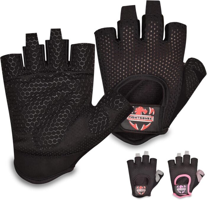 FIGHTSENSE Weight Lifting Gloves with Full Palm Protection, Workout Gloves for Men Women, Breathable Exercise Gym Gloves for Weightlifting, Fitness, Cycling, Pull ups, Deadlifting - Image 2