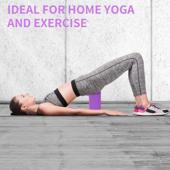 Yoga Block, Large Yoga Block 9x6x4 Inches, Sturdy Yoga Foam Blocks, High Density & Non Slip Surface for Yoga, Pilates & Stretching, Fitness Accessories for Stability & Balance (Blue) - Image 10