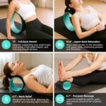 Back Roller Wheel Set of 4 with 2 Yoga Blocks – Foam Back Stretcher for Pain Relief, Spine Cradle Deep Tissue Massage Roller for Stretching & Physical Therapy - Image 3