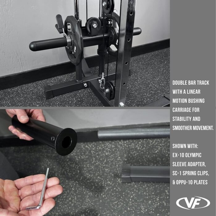 Valor Fitness BD-62 Wall Mounted Cable Machine with Adjustable Dual Pulley System Functional Home Gym Workout Equipment - Image 7