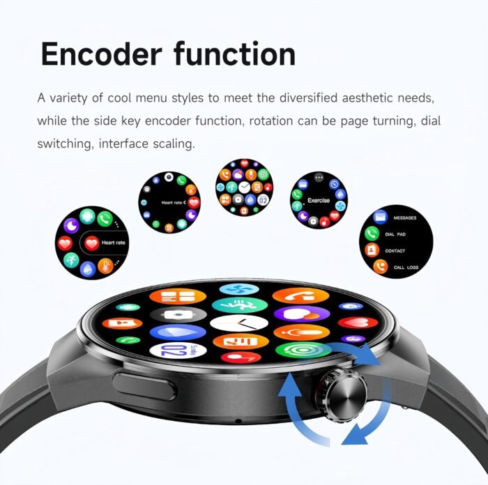 G5 Plus Smart Watch,1.75" AMOLED Always On Display,IP68/IPX8 Waterproof,110+Sports Modes,Blood Oxygen/Heart Rate Monitor,Bluetooth Calling,Sleep Tracker,Custom Watch Faces,Military Grade (Silver) - Image 9