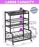 Home Gym Organizer All-in-One Yoga Dumbbell Rack Kettlebell Sets Holder, for Workout Exercise Equipment, Yoga Mat, Fitness Accessories, Home Gym Equipment Storage with Wheels - Image 7