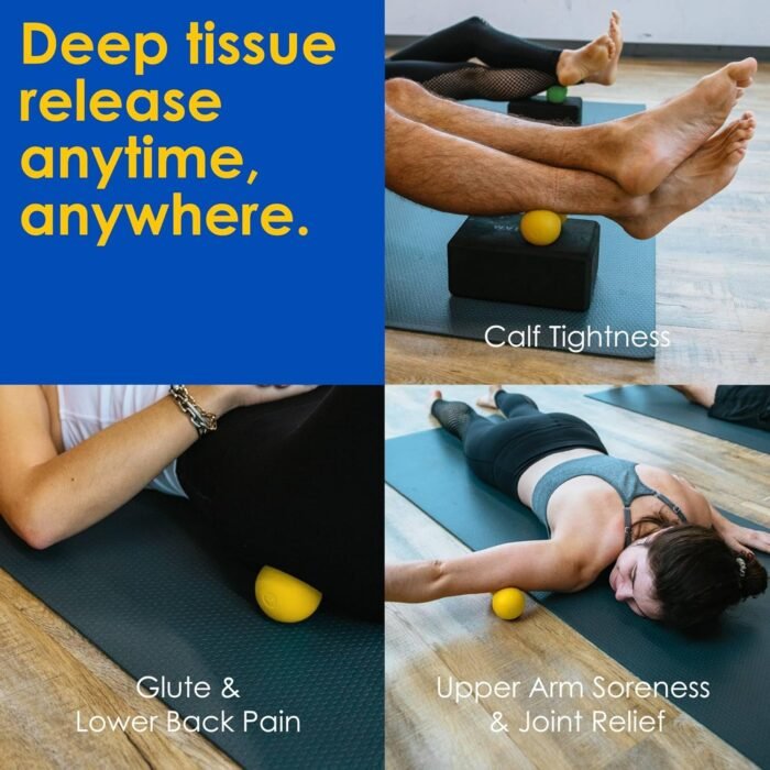 Rodo 2-in-1 Soft Peanut & Lacrosse Ball Roller | Deep Tissue Massage Tool for Fascia, Plantar Fasciitis, HIPS & Back | Mobility & Recovery Roller | Compact, Travel-Friendly, Pilates, Therapy Ready - Image 4