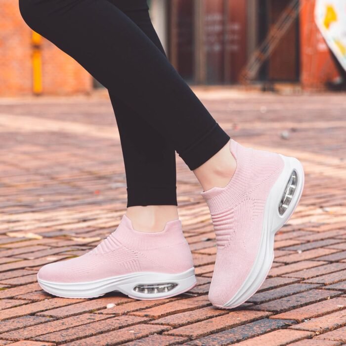 DOUSSPRT Womens Walking Shoes Sock Casual Ladies Fashion Sneakers Comfortable Slip On Air Cushion Platform - Image 3