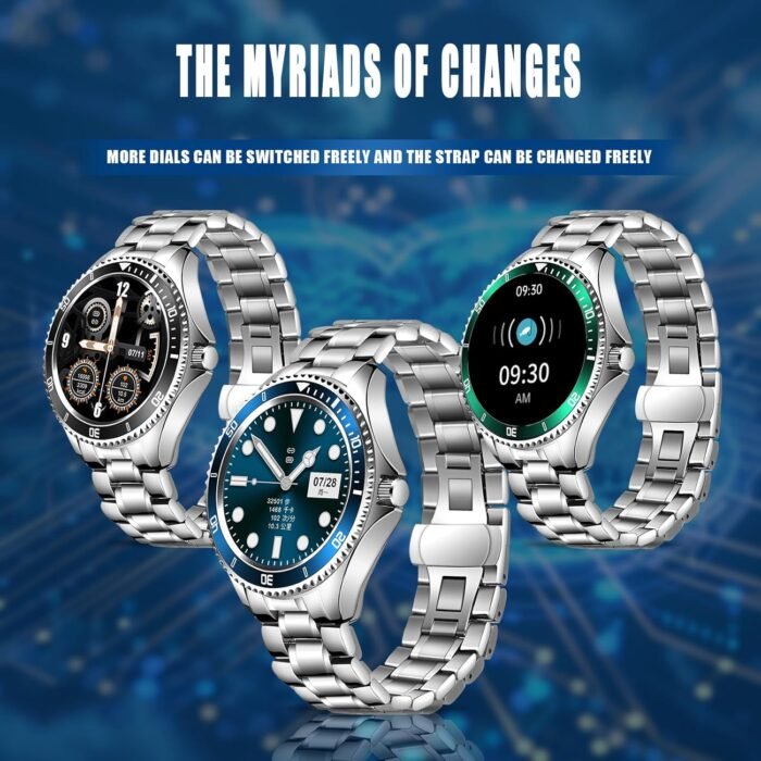 Smart Watch for Android Phones,Fitness Tracking smartwatch with Answer/Make Calls, Sports Compatible with Heart Rate Stress and Sleep for Dad Smart Watch (Green) - Image 9