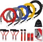 Coolrunner 14 PCS Resistance Bands Set, Exercise Tubes, 20lbs to 40lbs Workout Bands with Handles Protective Nylon Sleeves Door Anchor Ankle Strap, Elastic Exercise Bands for Men Women - up to 150lbs - Image 2