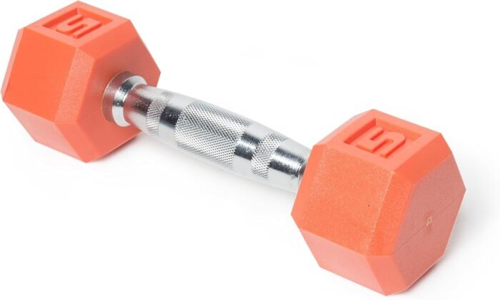Color Coated Hex Dumbbell Weights with Contoured Chrome Handle - Image 2