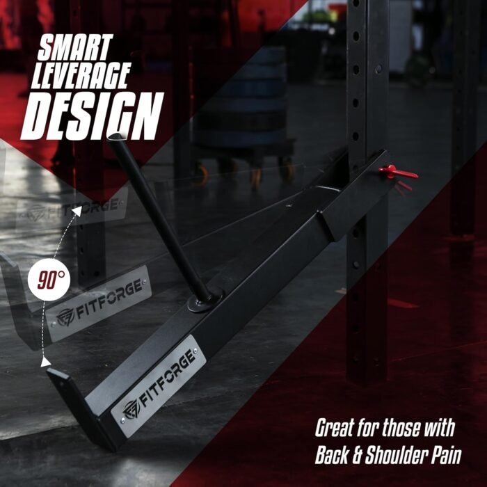 FitForge Belt Squat Attachment for Rack and Squat Belt - Space Saving Power Rack Squat Stand Attachment - Power Cage Squat Rack Add On for Home Gym, Compatible with All Hole Plates - Image 4
