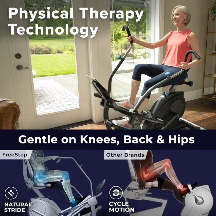 Teeter FreeStep Recumbent Cross Trainer Stepper, Zero-Impact Exercise Bike Alternative w/Patented Physical Therapy Stride, Up to 350lb, Free App w/Trainer Workouts - Image 3