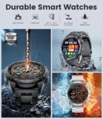 Smart Watches for Men Women, 1.43" Bluetooth Call Sports Smart Watch, Waterproof Fitness Tracker with 110+ Sports Modes/Heart Rate/Sleep Monitor, Fitness Smart Watch for Android & iPhone(3 Straps) - Image 7
