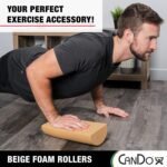 CanDo Beige PE Foam Rollers for Muscle Restoration, Massage Therapy, Sport Recovery and Physical Therapy 6" x 12" Half-Round - Image 4