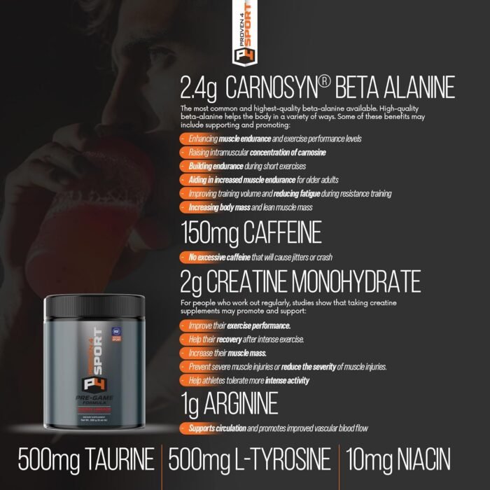 Proven4 Pre Workout Powder for Men and Women with Creatine - Beta Alanine - Caffeine NSF Certified Energy Supplement Chery Limeade 30 Servings - Image 7
