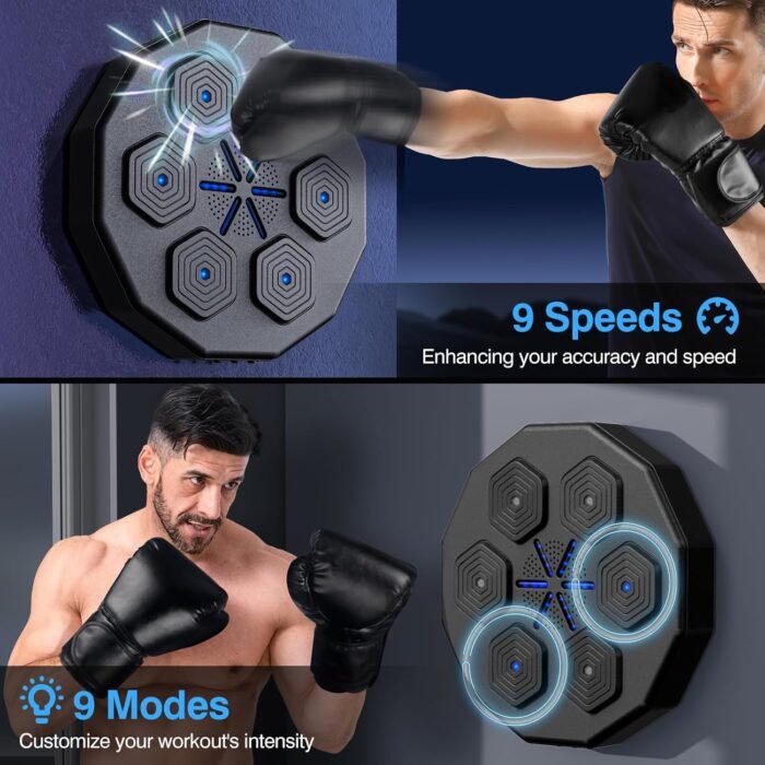 2025 New Music Boxing Machine with Two Pairs of Gloves Upgraded 2.0 Smart Bluetooth Music Boxing Parent-Child Games Wall-Mounted Exercise Equipment for Home - Image 4