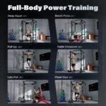 Power Rack | 5-in-1 Power Cage with Adjustable J-Hooks, Cable Machine & Pull-Up Bar | Home and Garage Gym Equipment for Strength Training - Image 2
