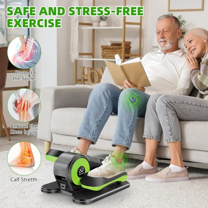 ANCHEER Under Desk Elliptical Machine, Ellipse Leg Exerciser for Seniors with 12 Adjustable Speeds, Quiet & Portable Electric Seated Pedal Exerciser with Remote Control - Image 6