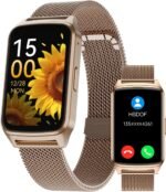 Smart Fitness Watch for Women, Activity Tracker, Calorie Step Counter Pedometer IP68 Waterproof for Android and iPhone (Golden, 1.57) - Image 2