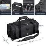 Gym Duffle Bag Backpack Waterproof Sports Duffel Bags Travel Weekender Bag for Men Women Overnight Bag with Shoes Compartment Black - Image 5