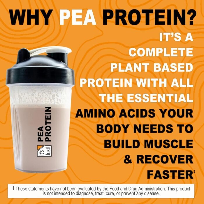 It's Just! - 100% Pea Protein, Vegan Plant Based, Grown in Canada, Premium Quality, Smooth Texture, Gluten Free, Keto Friendly (5 Pound, Unflavored) - Image 5