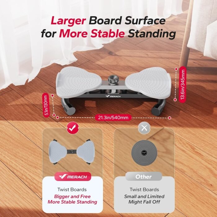 MERACH Waist Twister, Ab Machine with 300 lbs Weight Capacity, Abs Workout for Slim Waist and Core Ab Exercise, Noiseless Home Gym Exercise Equipment for Women Men - Image 5