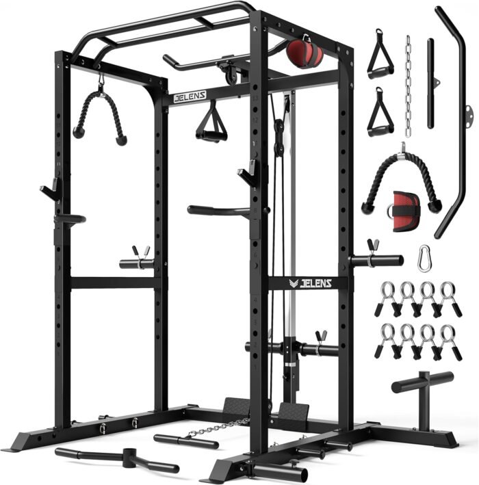 S21 Power Cage, Multi-Function Power Rack with Adjustable Cable Crossover System, 2000LBS Squat Rack for Home Gym with More Training Attachments - Image 2