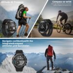 Military Smart Watch with GPS, Pressure/Altitude/Compass, Rugged Smartwatch for Men with 650mAh Extra-Large Battery, Answer/Make Call, 100+ Sports Mode, Metal Body Fitness Tracker for Android iOS - Image 5