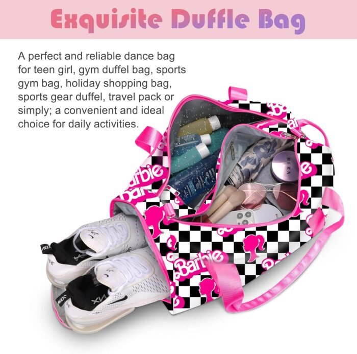 Duffle Bag for Girls Travel Duffle Carry On Tote Weekender Bag Large Capacity Overnight Bag With Shoe Compartment Gym Tote with Dry and Wet Separation - Image 6