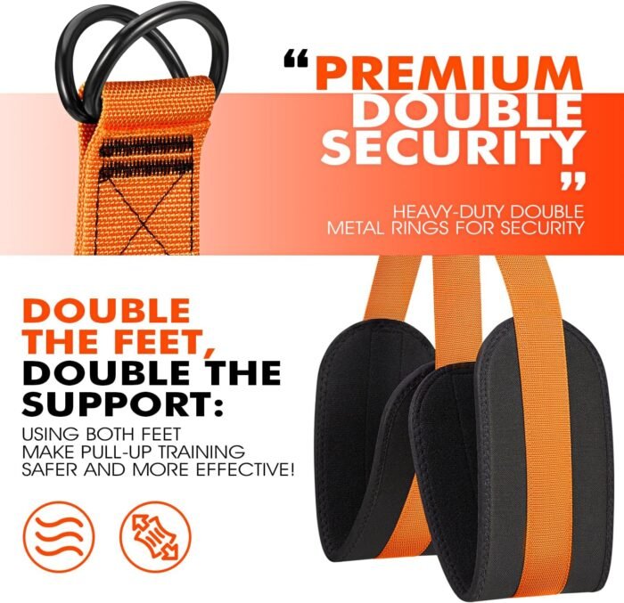 HPYGN Pull Up Assistance Bands, Heavy Duty Resistance Band for Pull Up Bar, Adjustable Weight/Size with Fabric Feet/Knee Rest, Bands for Pull Up Assist for Strength Training, Pull Up Assist Band - Image 8