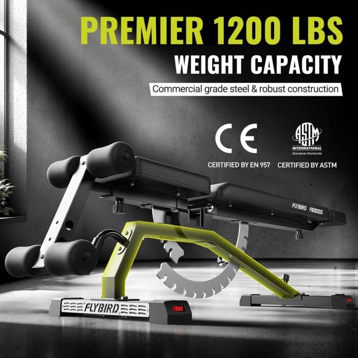 FLYBIRD Strength Training Bench for Home Gym, Adjustable Weight Bench can be Folded for Storage/Vertical Storage, Space-Saving Workout Bench - Image 3