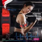 FITCENT Heart Rate Monitor Armband, Bluetooth ANT+ Optical Heart Rate Sensor Arm Band, Rechargeable Fitness Tracker for Peloton Strava Zwift Polar Beat DDP Yoga Wahoo Fitness (Red) - Image 4