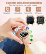 Women's 2pc Band Sports Watch/Smart Watch 1.72" Fitness Tracker with Heart Rate Monitor, 100+ Sports Modes, Sleep Tracking, 7-Day Battery, IP68 Waterproof (Gold) - Image 3