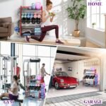 Dumbbell Rack, VOPEAK Weight Rack for Home Gym, Home Gym Storage Rack for Yoga Mat Kettlebells and Strength Training Equipment, Weight Storage Rack for Dumbbells with Wheels - Image 9