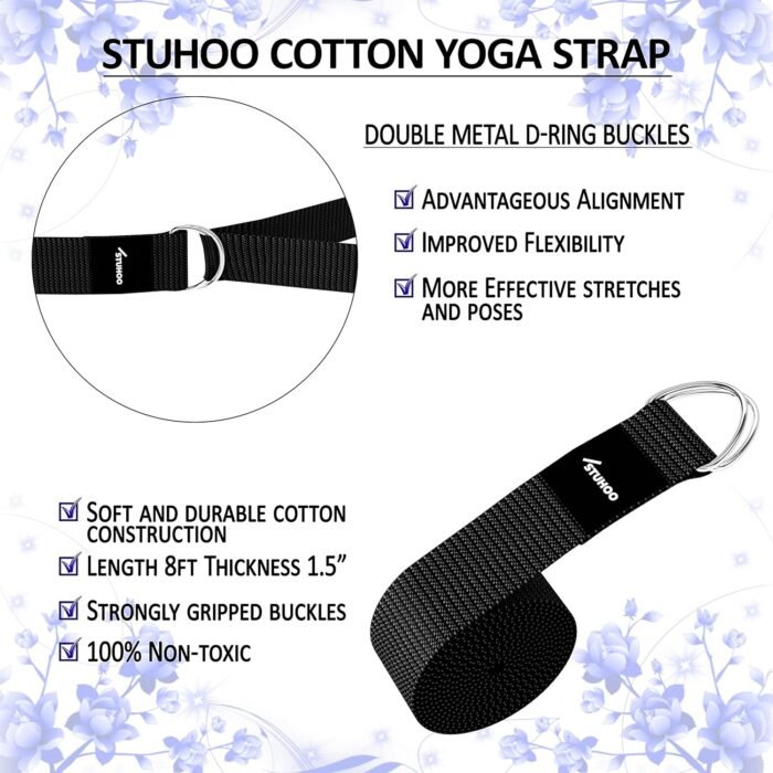 Yoga Blocks 2 pack and Yoga Strap Includes Descriptive E-book for Beginners Sturdy Yoga Brick & Lightweight Eva Foam Block Support Deepen Poses, Provides Strength & Stability for Pilates Practice - Image 5