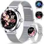 Smart Watch for Women with Make/Answer Call, 1.2" Adjustable Fitness Watch with Heart Rate Sleep Monitor Female Cycle and 100+ Sports Modes (W02-Silver) - Image 2