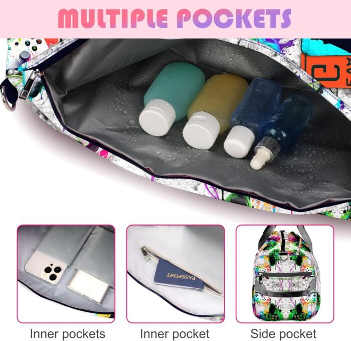 RLGPBON Gym Bag for Kids Boys and Girls, Duffel Bag for Sports, Swimming Gyms and Weekend Getaway, Waterproof Dufflebag with Shoe and Wet Clothes Compartment - Image 5