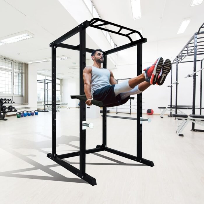 Upgraded-Dip Bar Attachment for 2"x2" Squat Rack, Heavy Duty Power Rack Attachment with 5/8" or 1" Hole, Weight Rack Accessories for Strength Training, Chest, Triceps & Shoulder Workouts, Support 800 LBS - Image 3