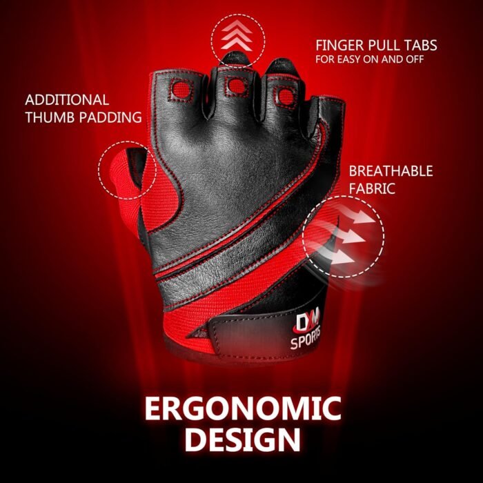 DXM SPORTS Workout Gloves for Men, Gym Weight Lifting Gloves with Wrist Support - Breathable, Anti-Slip Gloves for Exercise, Fitness, Cycling, Training, Outdoor Sports - Image 8