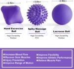 Posture Magic Massage Ball Kit for Myofascial Trigger Point Release & Deep Tissue Massage - Set of 6 - Large Foam/Small Foam/Lacrosse/Peanut/Spiky/Hand Exercise Ball (Purple) - Image 4