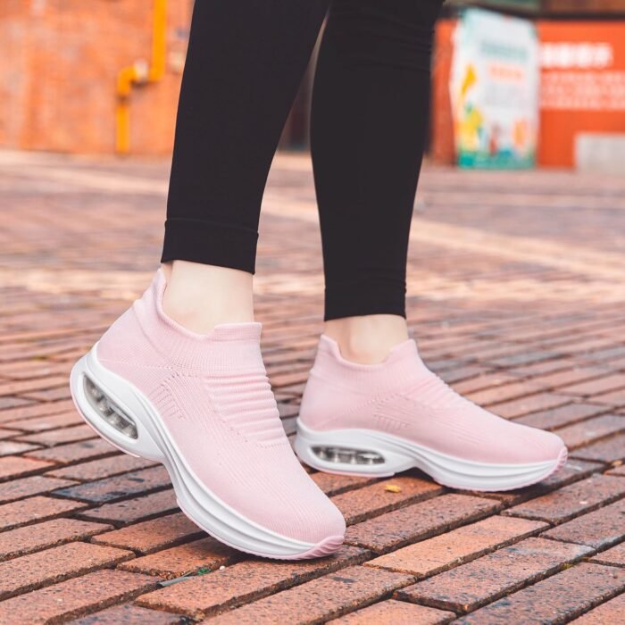 DOUSSPRT Womens Walking Shoes Sock Casual Ladies Fashion Sneakers Comfortable Slip On Air Cushion Platform - Image 6