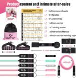 Resistance Bands with Handles for Women, 5 Level Exercise Bands Workout Bands for Physical Therapy, Yoga, Pilates, Door Anchor, Storage Pouch - Image 8