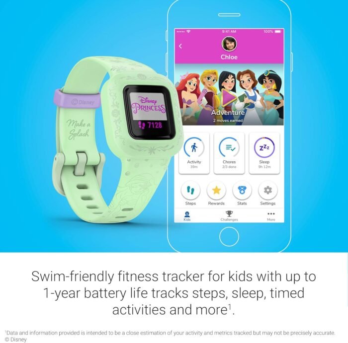 Garmin vivofit jr. 3, Fitness Tracker for Kids, Swim-Friendly, Up To 1-year Battery Life, Disney The Little Mermaid - Image 4