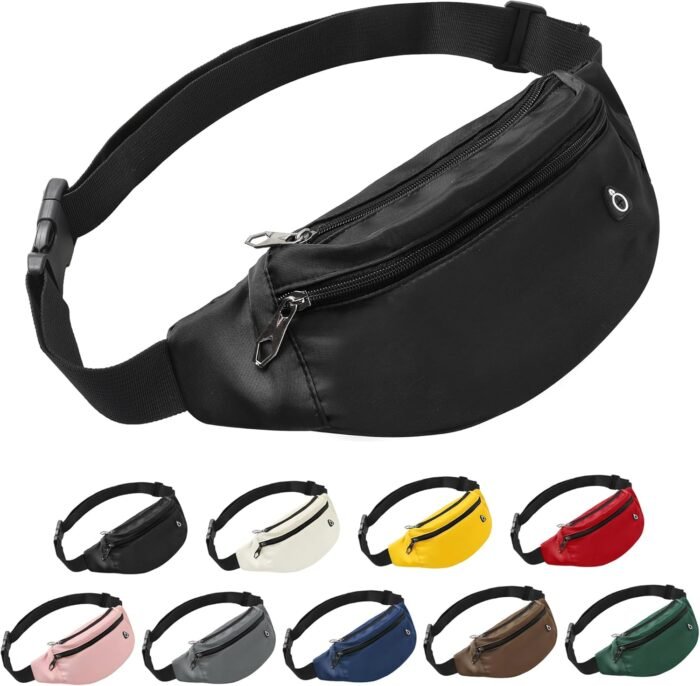 Fanny Pack For Women And Man Crossbody Bag Cross body Bag With Adjustable Strap For Travel Running Hiking Walking Workout Black - Image 2