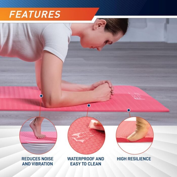 Circuit Fitness by Marcy Non-Slip Multi-Purpose Exercise Yoga Mats with Carrying Strap Multi-Thickness, Multi-Color Options - Image 6